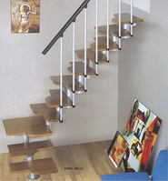 Stainless steel wooden staircase 